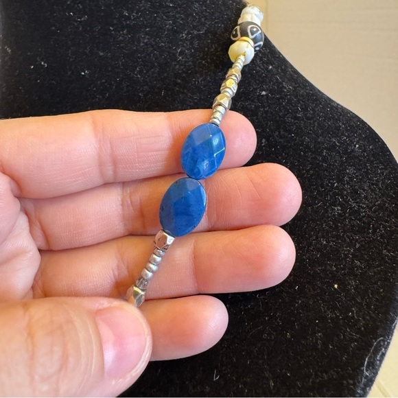 Necklace Art Glass Orange Dragon Vein Agate Beaded Colorful Adjustable Strand - Picture 14 of 16